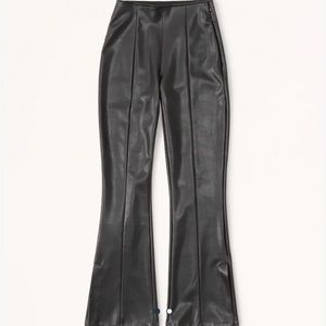 NWT Abercrombie & Fitch Curve Love Vegan Leather Split-Hem Flare Pant